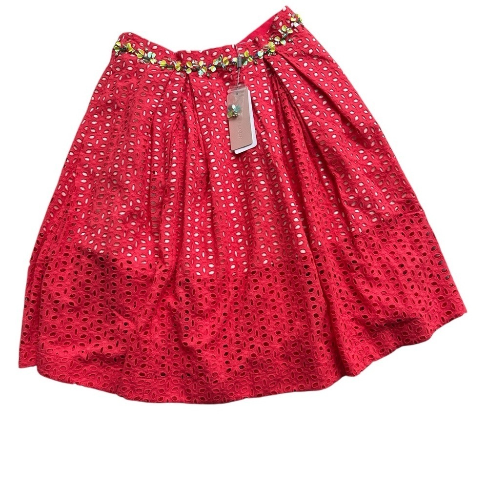 Three Floor New with Tags Embellished Eyelet Skirt